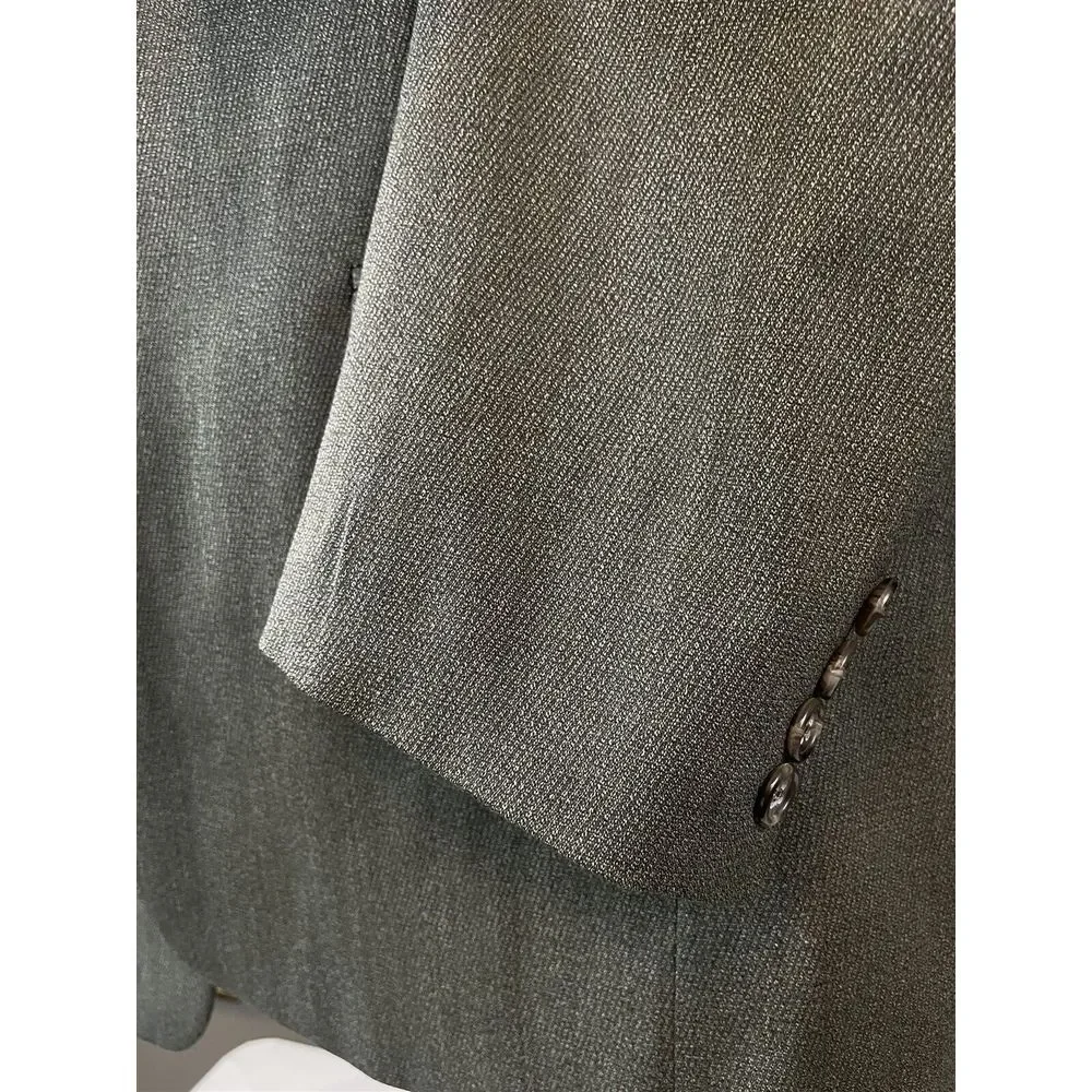 VTG‎ Hart Schaffner Marx Gold Trumpeter 42R Gray Wool Twill 2Btn Blazer Jacket